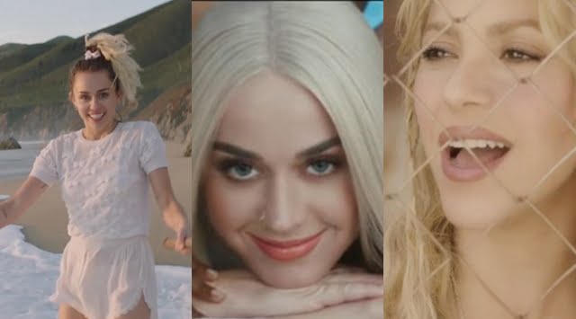 Imagem do post Shakira, Katy Perry e Miley Cyrus bombam na internet com novos clipes