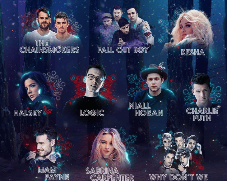 post: Estão entre as atrações do Q102’s Jingle Ball: Charlie Puth, Kesha, Niall Horan, Liam Payne, Sabrina Carpenter e The Chainsmokers