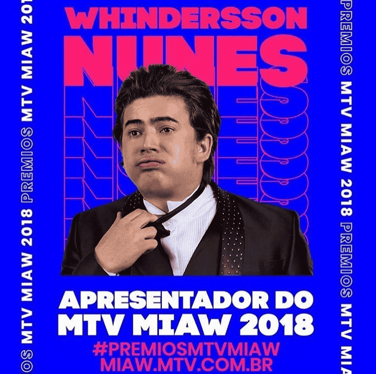 Imagem do post MTV MIAW 2018: Whindersson Nunes será o apresentador da premiação