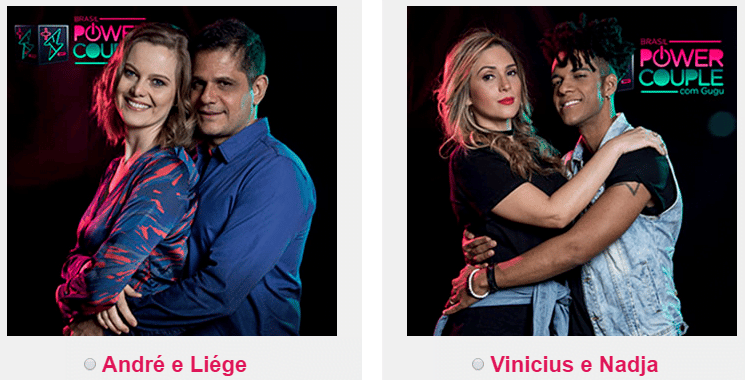 post: Enquete Power Couple Brasil 2018: André e Liege e D’Black e Nadja disputam preferencia do público para ficar na casa, vote!