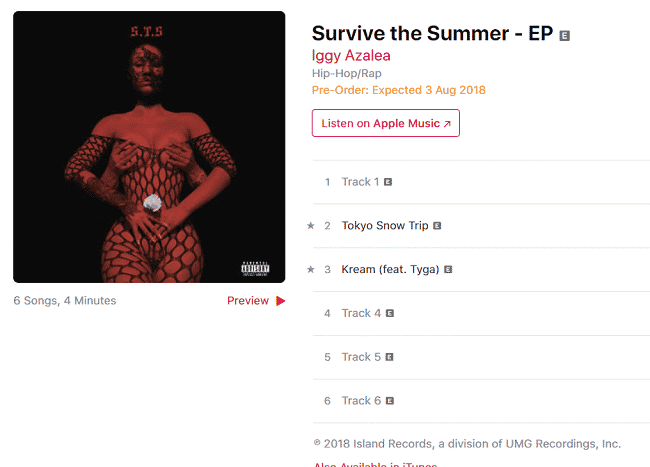 Imagem do post Iggy Azalea lança músicas do EP “Survive The Summer”, ouça agora “Kream” e “Tokyo Snow Trip”!