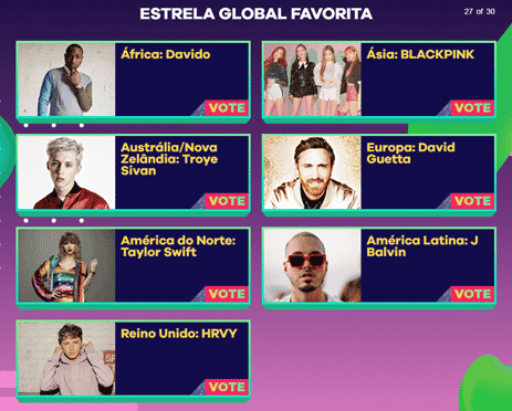 Imagem do post KCA 2019: HRVY, Taylor Swift, BlackPink e Troye Sivan concorrem na categoria Estrela Global Favorita