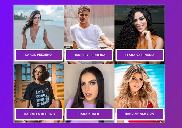 Imagem do post Melhor Reality Star: Carol, Danrley, Elana, Gabriela, Hana e Hariany são os mais votados e se tornam finalistas, confira!