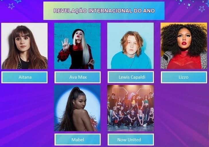 Imagem do post BreakTudo Awards 2019: Aitana, Ava Max, Lewis Capaldi, Lizzo, Mabel e Now United são os indicados a Artista Revelação Internacional