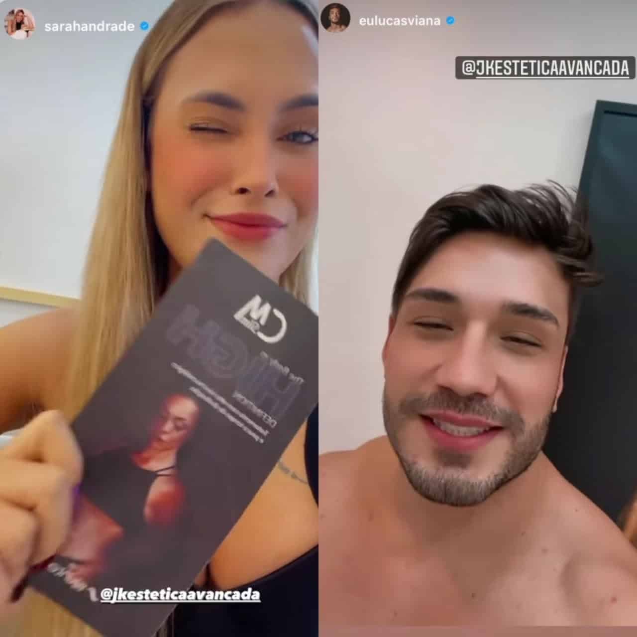 Imagem do post Sarah Andrade e Lucas Viana visitam clínica de estética  juntos confirmando volta do casal