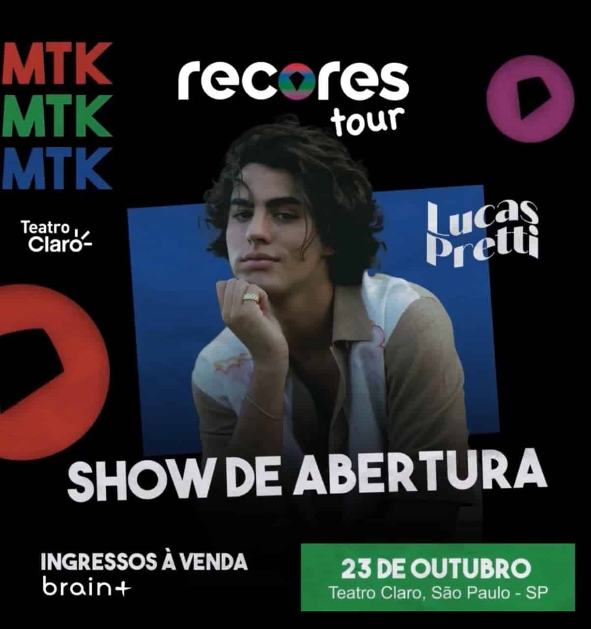 Imagem do post De volta aos palcos, Lucas Pretti abre show do trio MTK em São Paulo