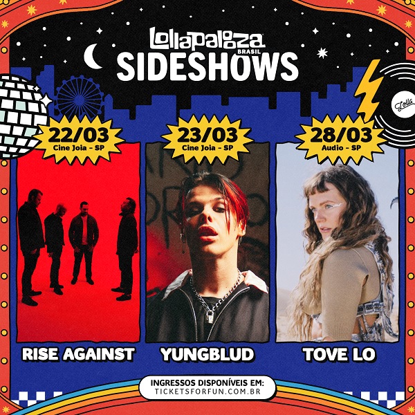 Imagem do post Lollapalooza Brasil anuncia programação do Lolla Sideshows com Rise Against, YUNGBLUD e Tove Lo