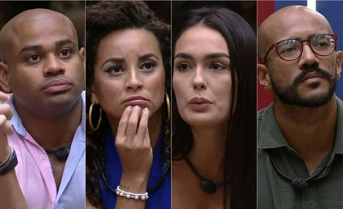 Cezar, Domitila, Larissa e Alface no paredão BBB 23 Votalhada